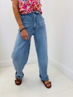 Jean Coupe Wide Leg Ceinture Retournée