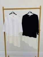 T-shirt symétrique détail dentelle – Image 2