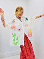 Chemise gaze de coton brodée - Marque LIPANOI