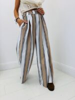Pantalon élastique rayé