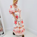 Robe porte-feuille imprimée fleurs