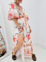 Robe porte-feuille imprimée fleurs – Image 4