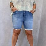 Short en Jean à Dentelle