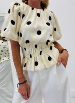 Top satiné motif pois – Image 4