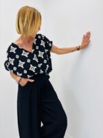 Chemise col V fleurie - Marque RUEDESABBESSES
