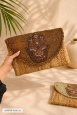 Pochette Sac Paille Tressée Œil – Image 4