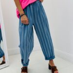 Pantalon rayé toile de Jean