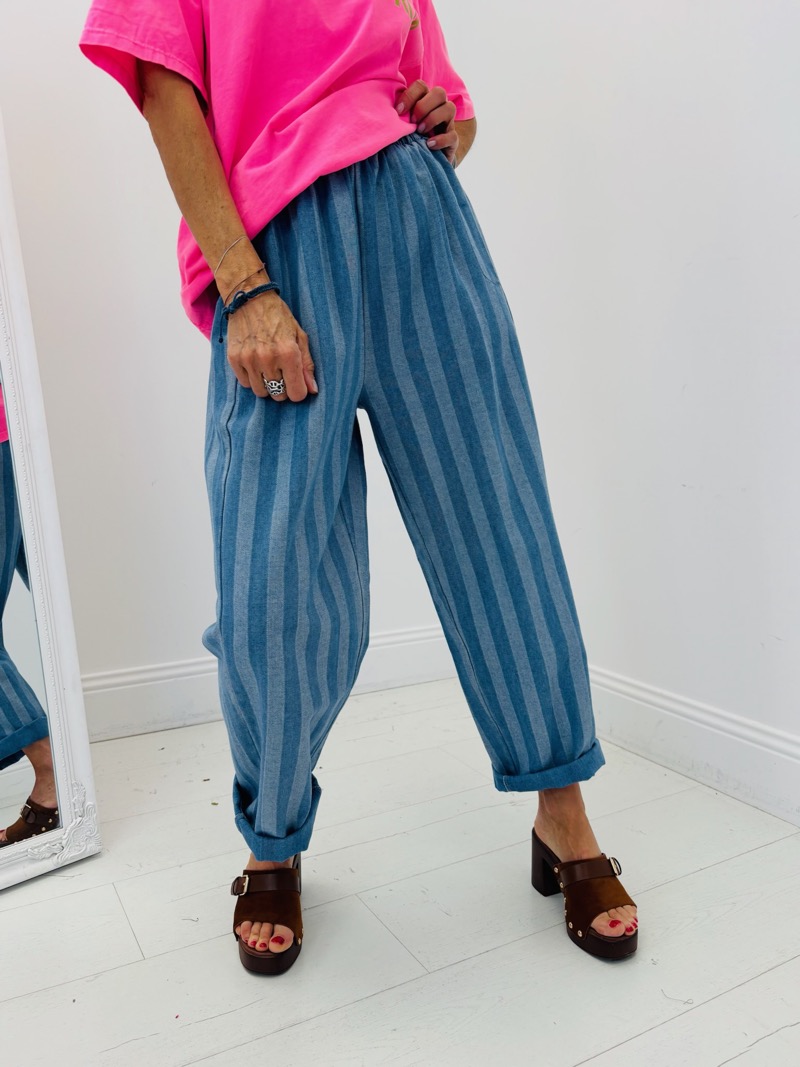 IMG_2848 Pantalon rayé toile de Jean – Image 1