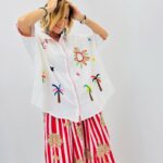 Chemise brodée en gaze de coton - Marque CORNER