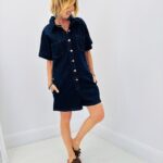 Combishort en jean brut