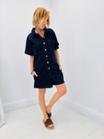 Combishort en jean brut