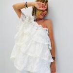Top one shoulder volant