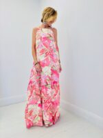 Robe imprimée bretelles tressées