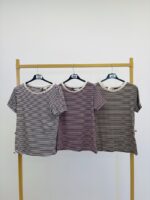 T-shirt rayé col lurex – Image 3