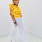 Top volanté broderie anglaise dos nu