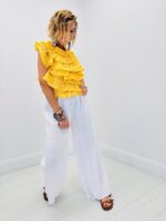 Top volanté broderie anglaise dos nu