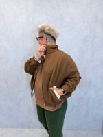 Veste zippée bimatière décontractée – Image 3