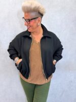 Veste zippée bimatière décontractée – Image 5