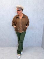 Veste zippée bimatière décontractée