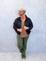 Veste zippée bimatière décontractée – Image 4