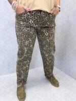Pantalon Barrel Imprimé Léopard