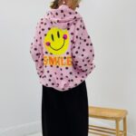 Sweat à capuche motif pois