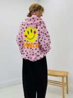 Sweat à capuche motif pois