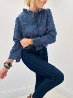 Chemise col victorien motif cerises