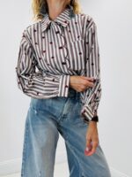Chemise rayée motif cœur