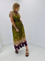 Robe ceinturée motif pois tie&dye - Marque VALENTYNE – Image 3
