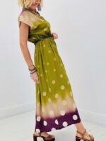 Robe ceinturée motif pois tie&dye - Marque VALENTYNE