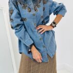 Surchemise en jean à motifs floraux - Marque LM LULU