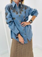 Surchemise en jean à motifs floraux - Marque LM LULU