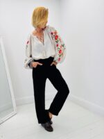 Blouse rayée brodée détail sequins – Image 5