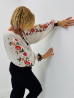 Blouse rayée brodée détail sequins – Image 8