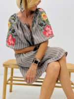 Robe rayée ceinturée – Image 6