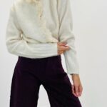 Pull col victorien boutons coeurs