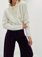 Pull col victorien boutons coeurs