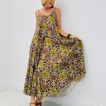Robe imprimée fines bretelles