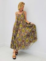 Robe imprimée fines bretelles