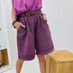 Short Ceinturé en Coton