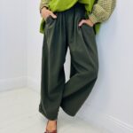 Pantalon large taille élastique