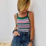 Top Rayé Multicolore