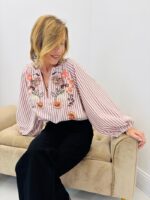 Blouse rayures brodée – Image 6