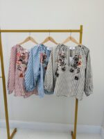 Blouse rayures brodée – Image 2
