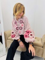 Chemise Rayures Brodée