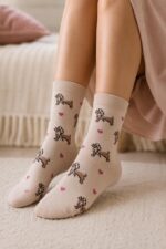 Chaussettes imprimées chien et cœur – Image 3