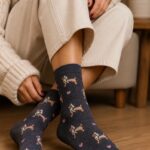 Chaussettes imprimées chien et cœur