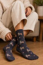 Chaussettes imprimées chien et cœur
