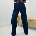 Jean coupe Wide leg Ceinture retournée